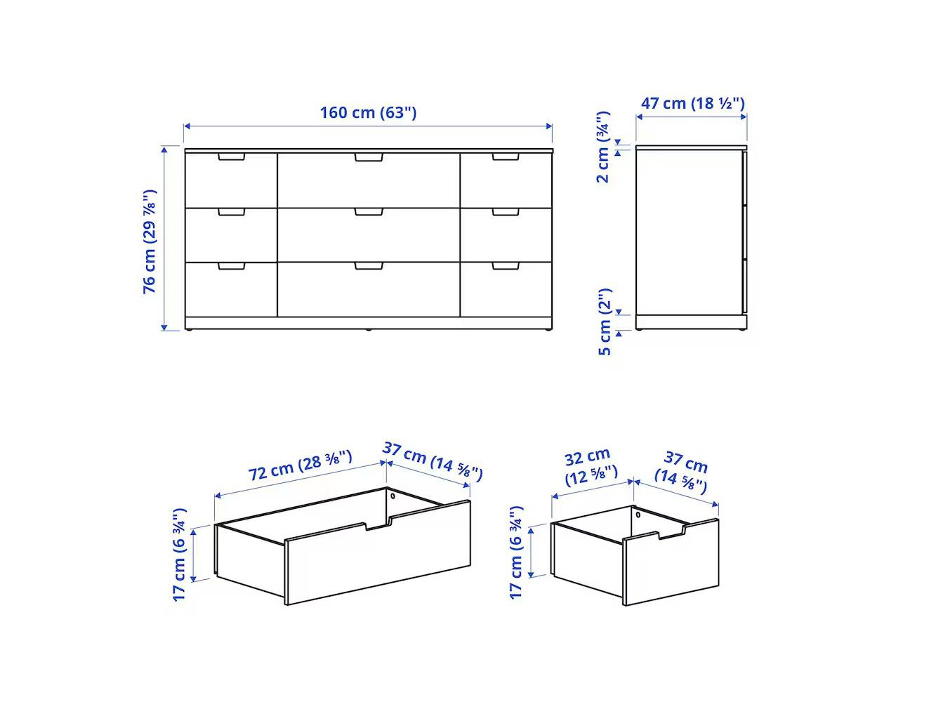 Комод Нордли 25 black ИКЕА (IKEA) изображение товара